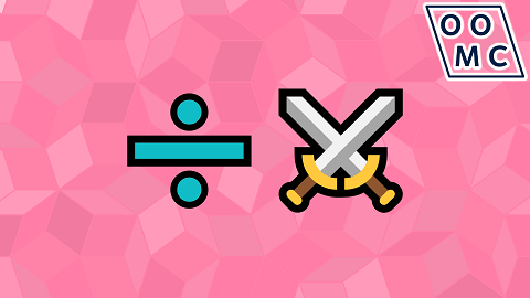 OOMC Season 8 Episode 2. Divide symbol and crossed swords.